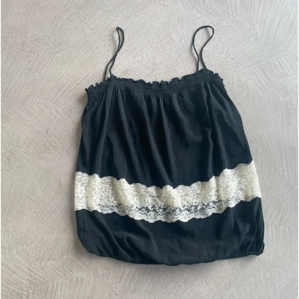 Dolce & Gabbana 00s Silk Lace Camisole strappy tube Chiffon Top whimsygoth S - Picture 9 of 15